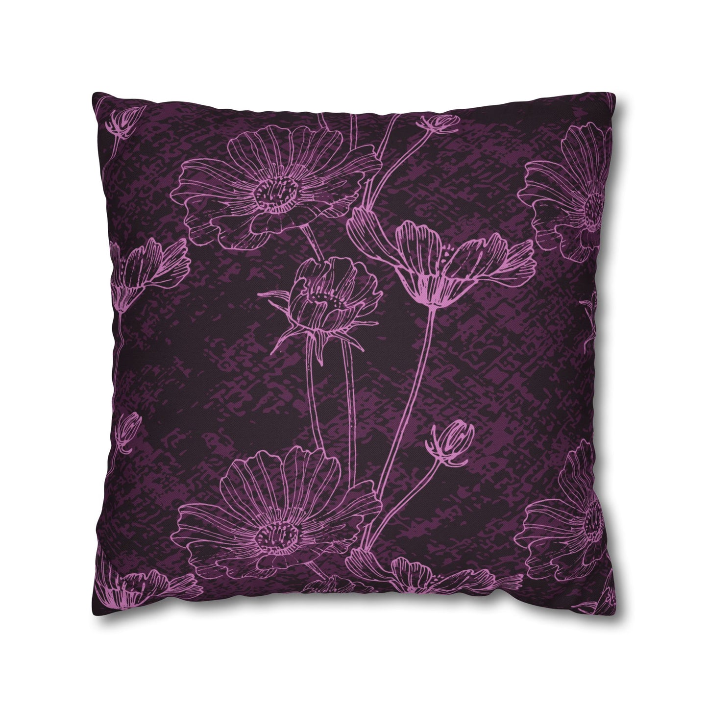 BLUMEN ROSA • Deko Kissenbezug mit Reißverschluss Quadratisch LILA VIOLET