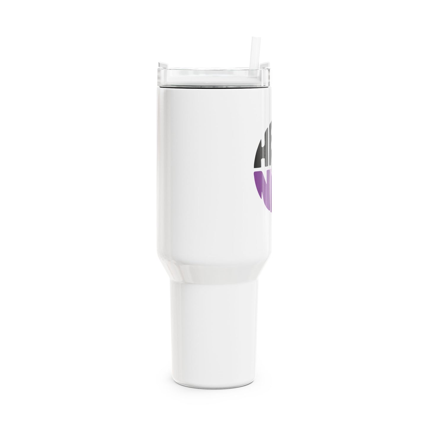 HERE AND NOW - ACHTSAMKEITS SPRUCH YOGAKATZEN BUDDHA FIGUR MEDITATION TIERYOGA • Tumbler mit Henkel & Strohhalm • XXL Reisebecher 1,2L - YOGA SANTA