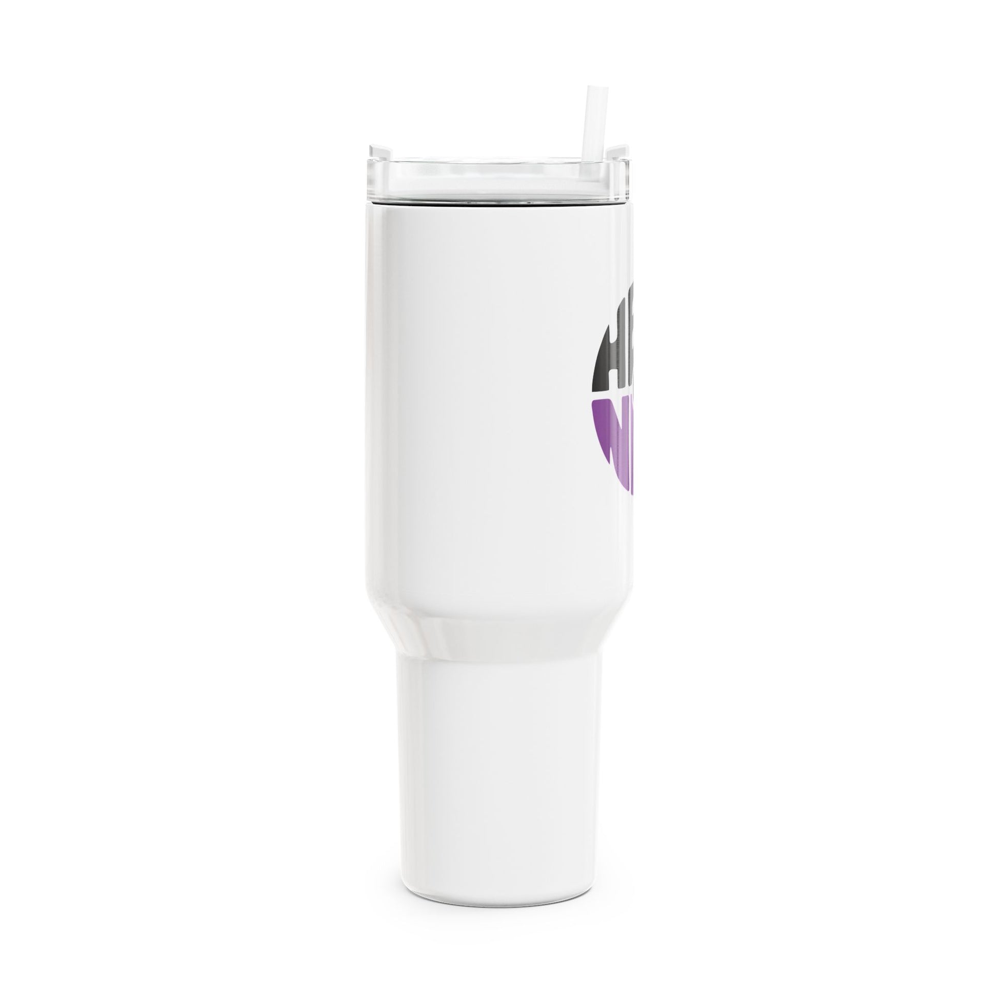 HERE AND NOW - ACHTSAMKEITS SPRUCH YOGAKATZEN BUDDHA FIGUR MEDITATION TIERYOGA • Tumbler mit Henkel & Strohhalm • XXL Reisebecher 1,2L - YOGA SANTA