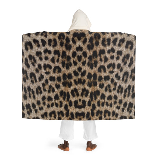 LEOPARDEN FELL ANIMAL PRINT LEO TIGER • Kapuzen Kuscheldecke • Wohndecke Sherpa 130cm x 180cm