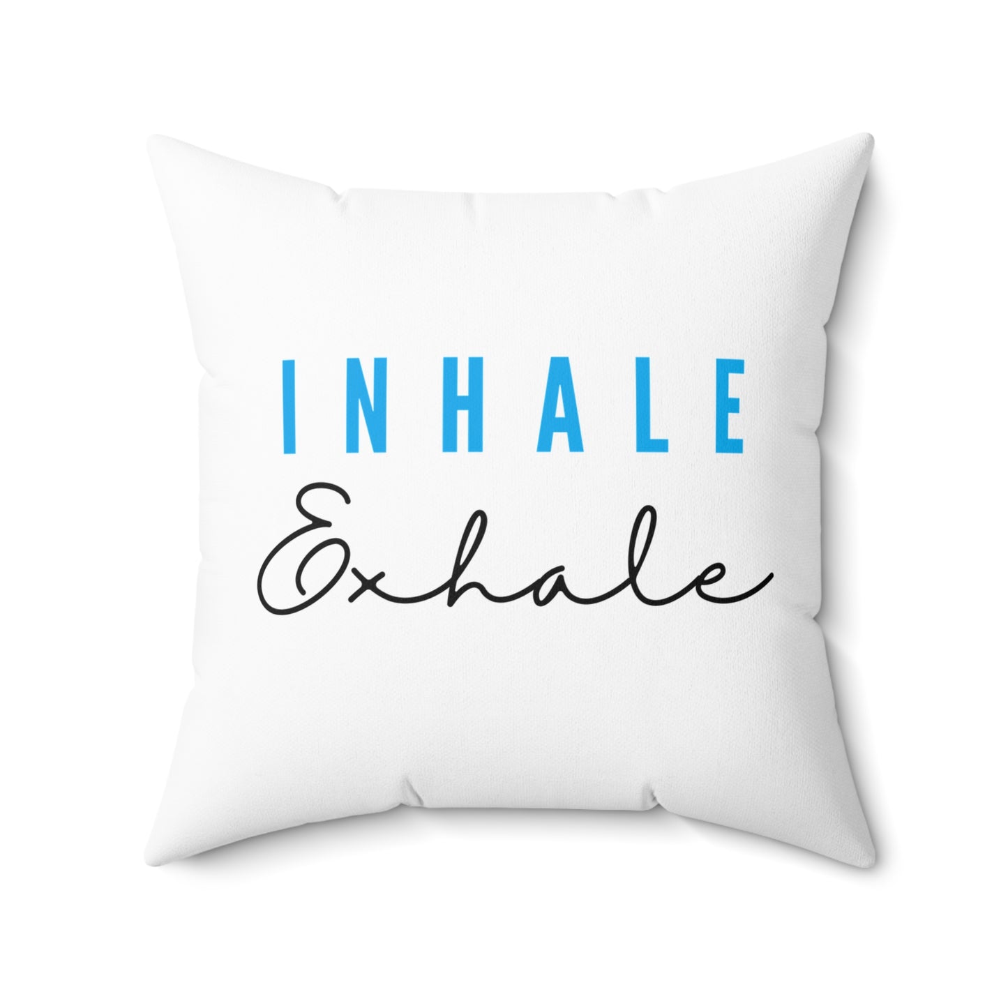 INHALE EXHALE - ATEMMEDITATION YOGA • Deko Kissen mit Reißverschluss Quadratisch Weiss