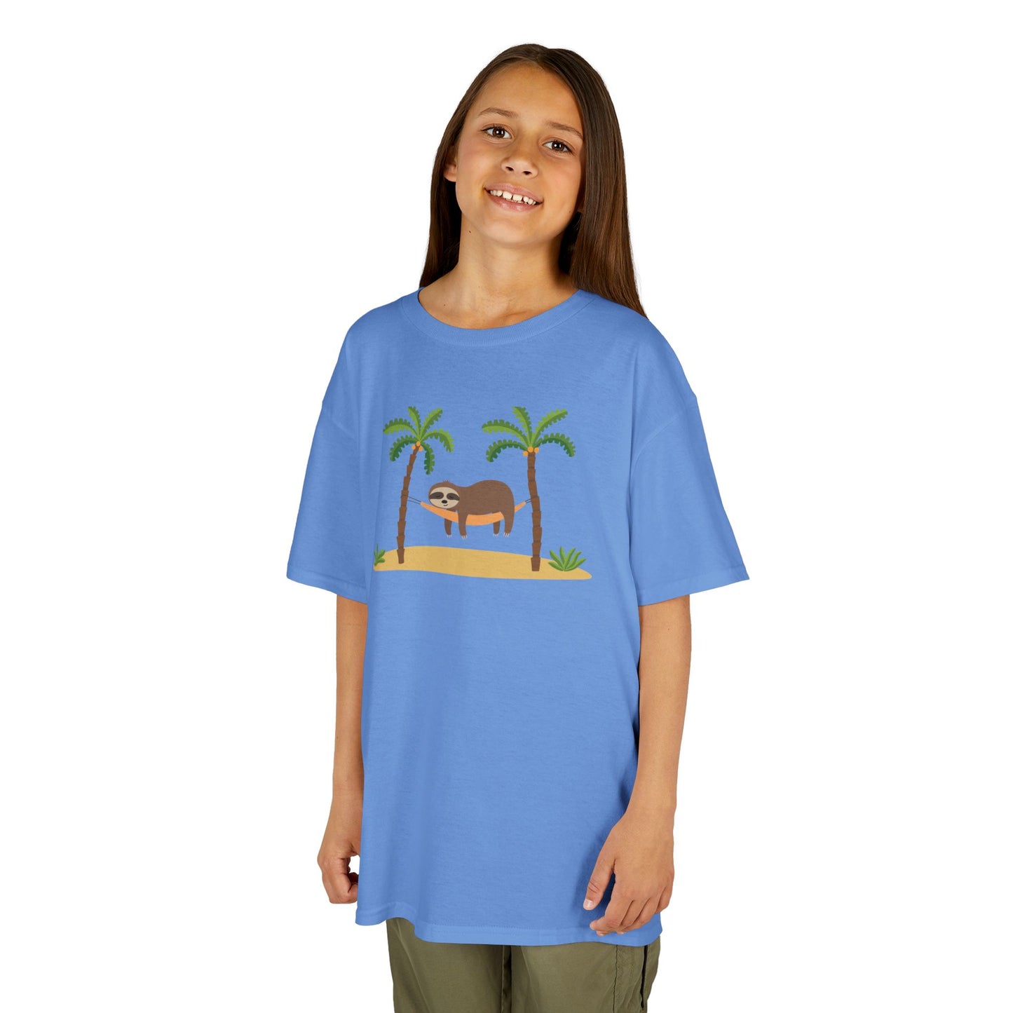 FAULTIER SLOT in HÄNGEMATTE NIEDLICH SÜß COMIC ZEICHNUNG • Pijama Schlafoberteil Oversize Kinder T-Shirt Mädchen Jungen • BIO Baumwolle 🌿