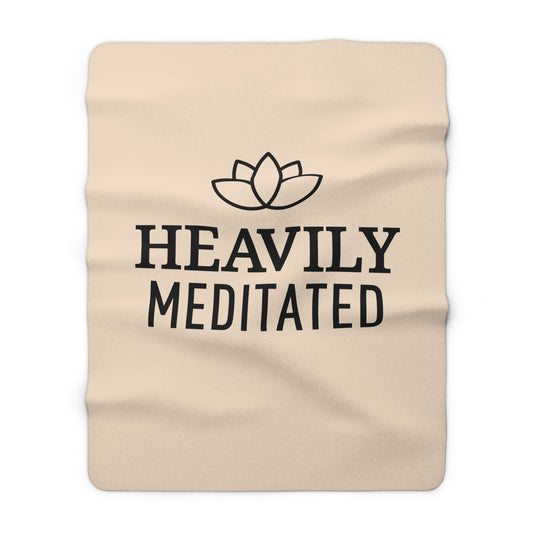 HEAVILY MEDITATED - LOTUSBLÜTE • Meditationsdecke Beige & CremeWeiß • Sherpa Wohndecke 130x150cm  & 150x200cm - YOGA SANTA