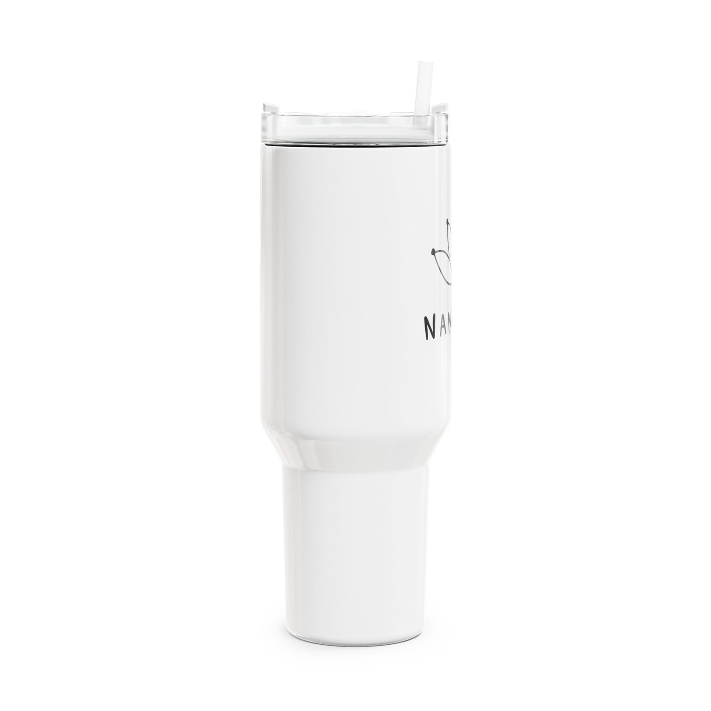 NAMASTE LOTUSBLUME NIEDLICHE ZEICHNUNG • Tumbler mit Henkel & Strohhalm • XXL Reisebecher 1,2L - YOGA SANTA