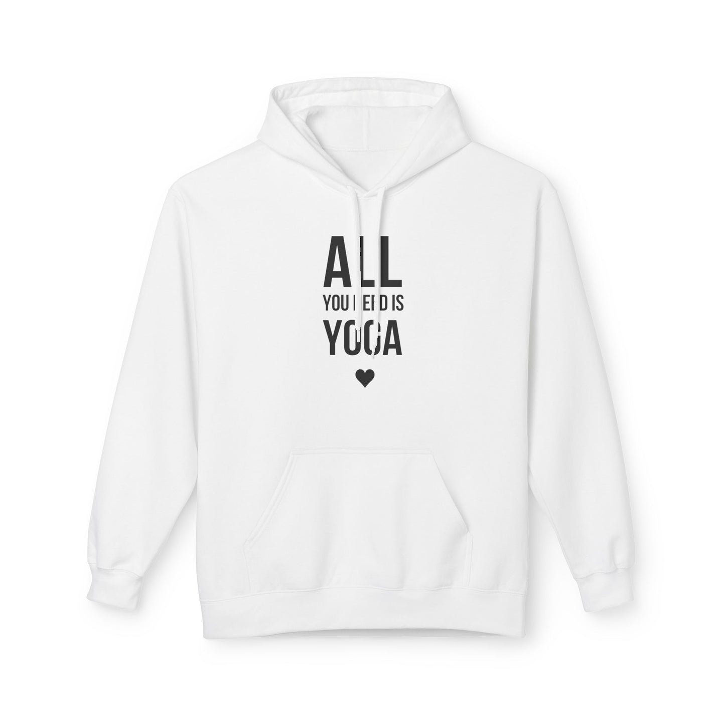 ALL YOU NEED IS YOGA, HERZSYMBOL • Yoga Liebhaber Fleece Pullover • Kuschelweicher Hoodie für Damen & Herren • Baumwolle 🌿