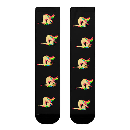 EINHORN YOGA TIERYOGA SOCKEN LUSTIG BUNT • HAPPY SOCKS Crew Socken Bunt mit Motiv