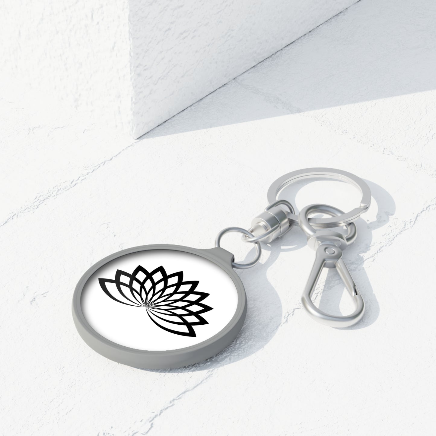LOTUS SYMBOL BUDDHISTISCHE BLÜTE • Edler Luxus Schlüsselanhänger mit Karabiner für Frauen & Männer