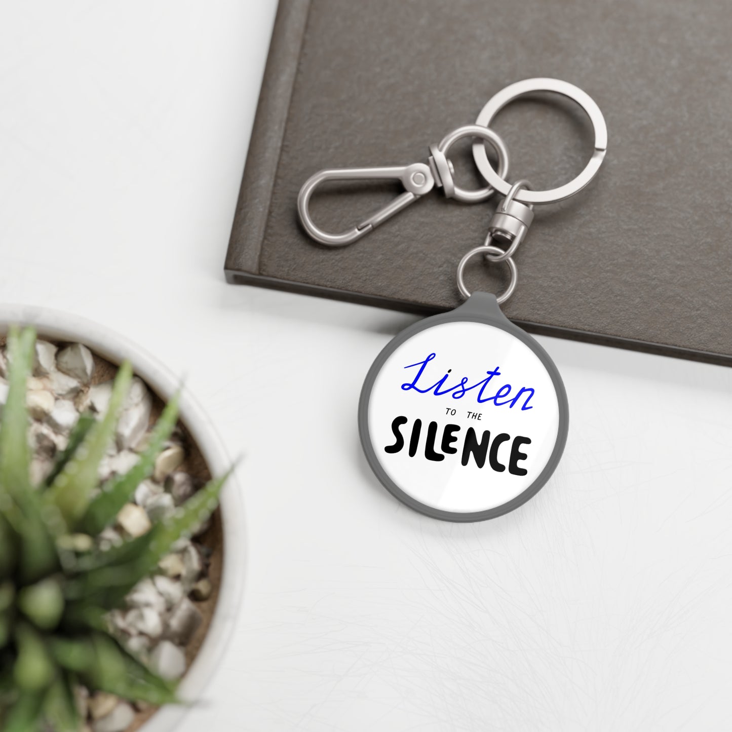 LISTEN TO THE SILENCE - YOGA MEDITATION • Edler Luxus Schlüsselanhänger mit Karabiner für Frauen & Männer