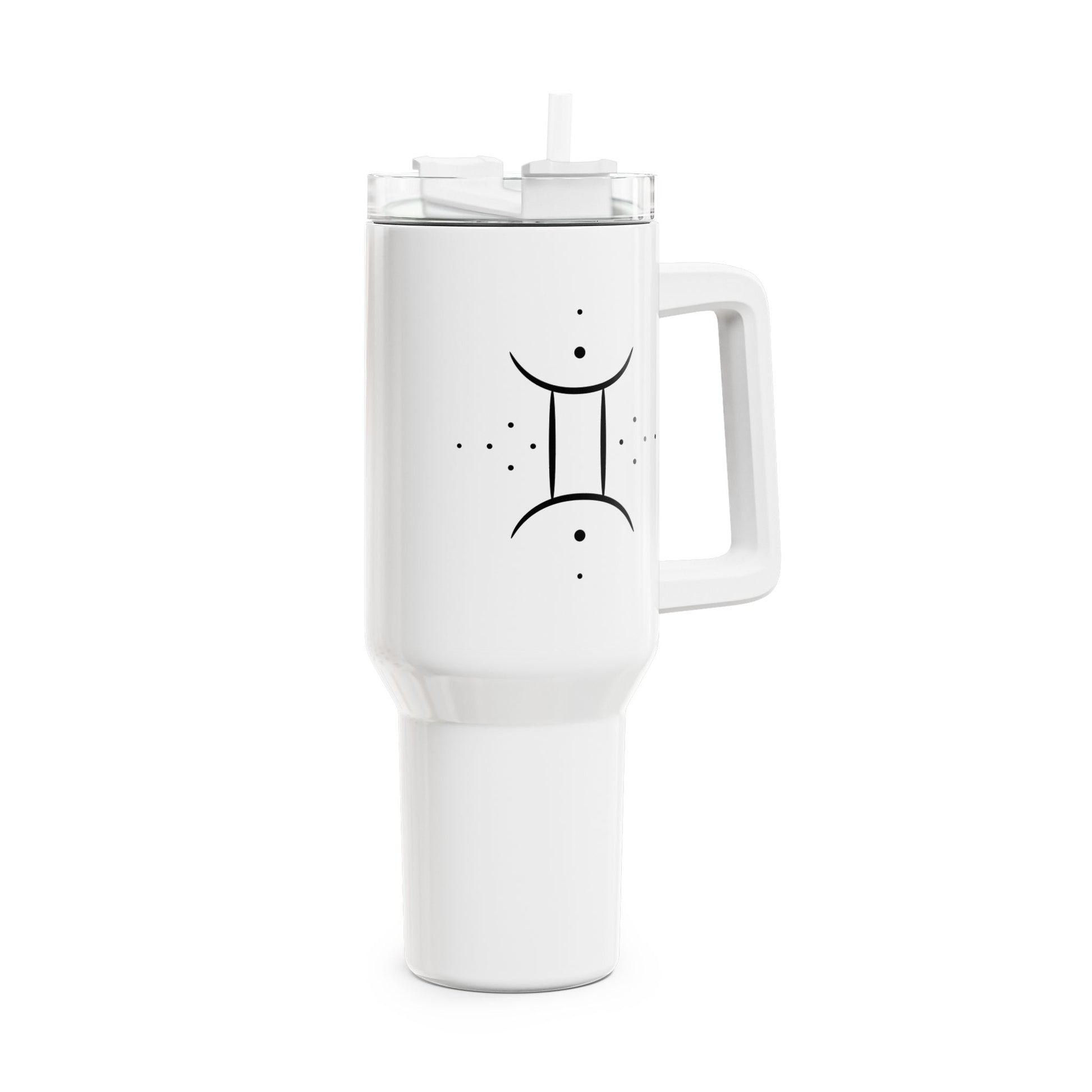 ZWILLINGE GEMINI SYMBOL STERZEICHEN • Tumbler mit Henkel & Strohhalm • XXL Reisebecher 1,2L - YOGA SANTA