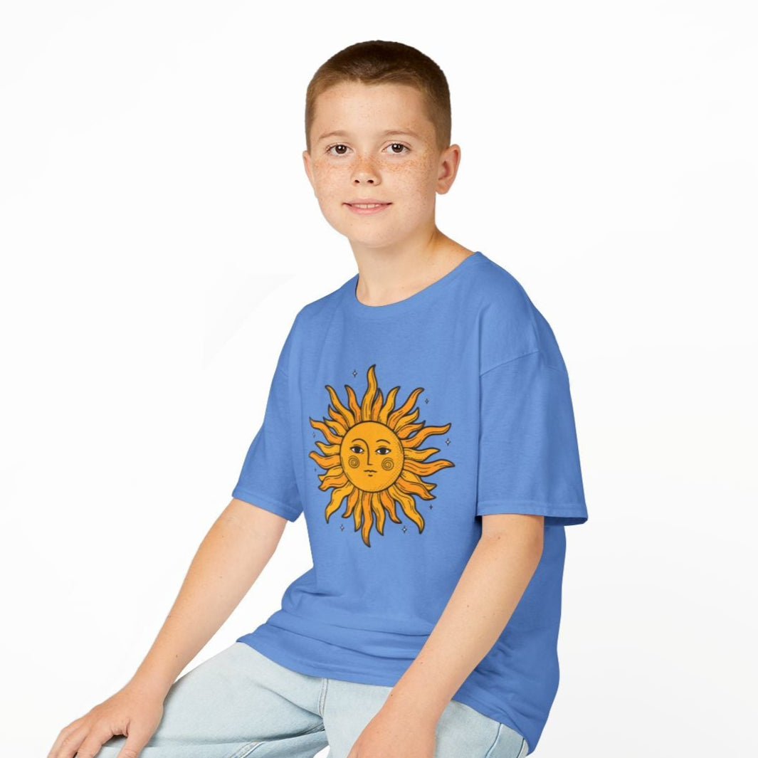 SONNE MOND RETRO VINTAGE STYLE • Oversize Kinder T-Shirt Mädchen Jungen • BIO Baumwolle 🌿