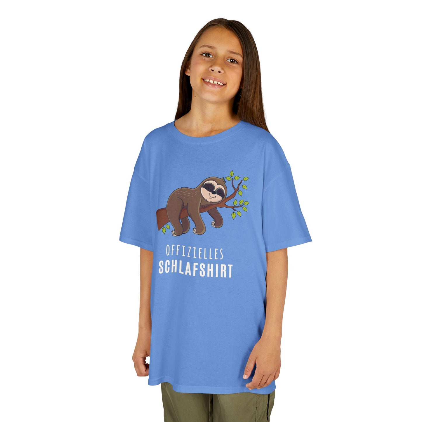 OFFIZIELLES SCHLAFSHIRT SLOT FAULTIER MOTIV COMIC • Pijama Schlafoberteil Oversize Kinder T-Shirt Mädchen Jungen • BIO Baumwolle 🌿