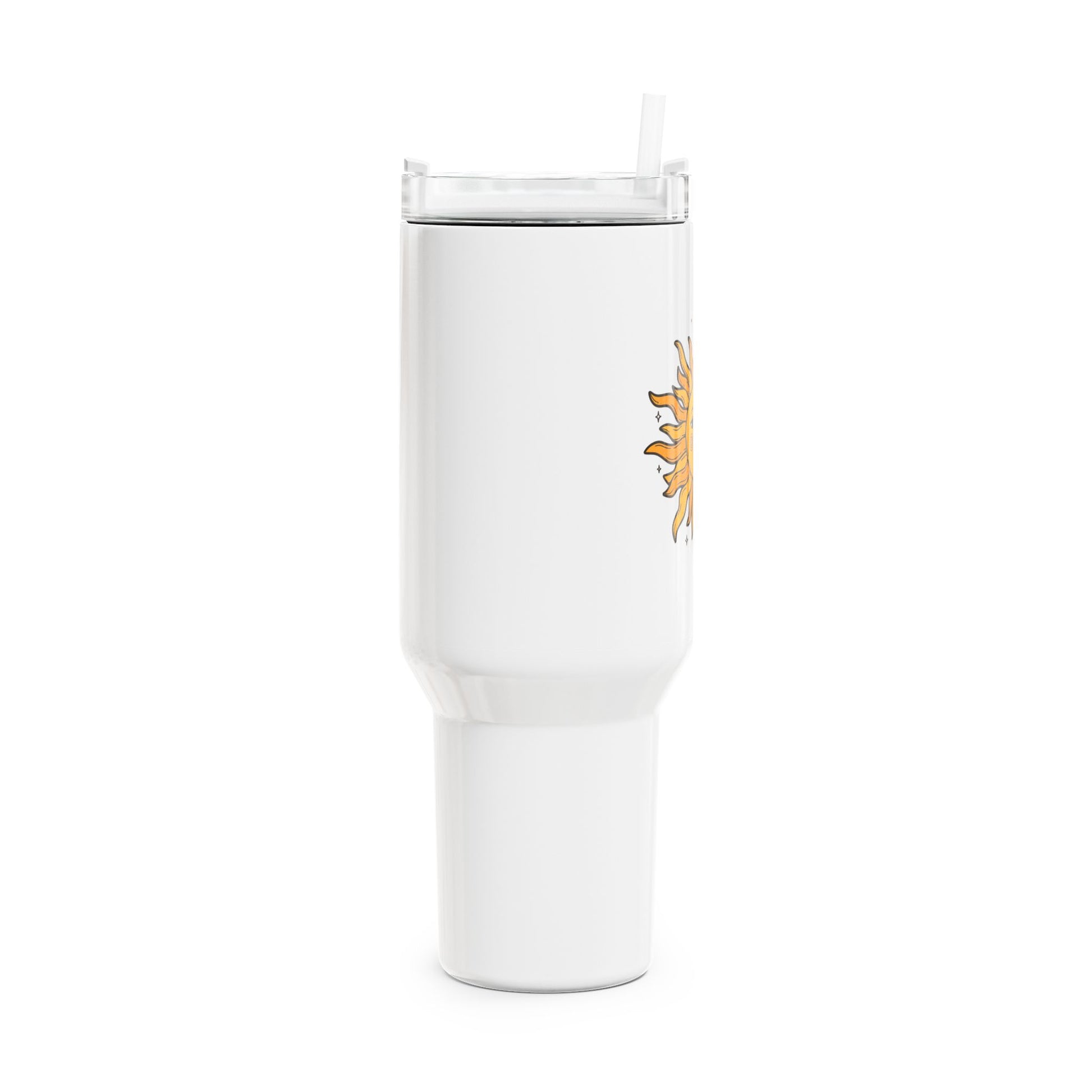 SONNE RETRO MOTIV VINTAGE STYLE • Tumbler mit Henkel & Strohhalm • XXL Reisebecher 1,2L - YOGA SANTA