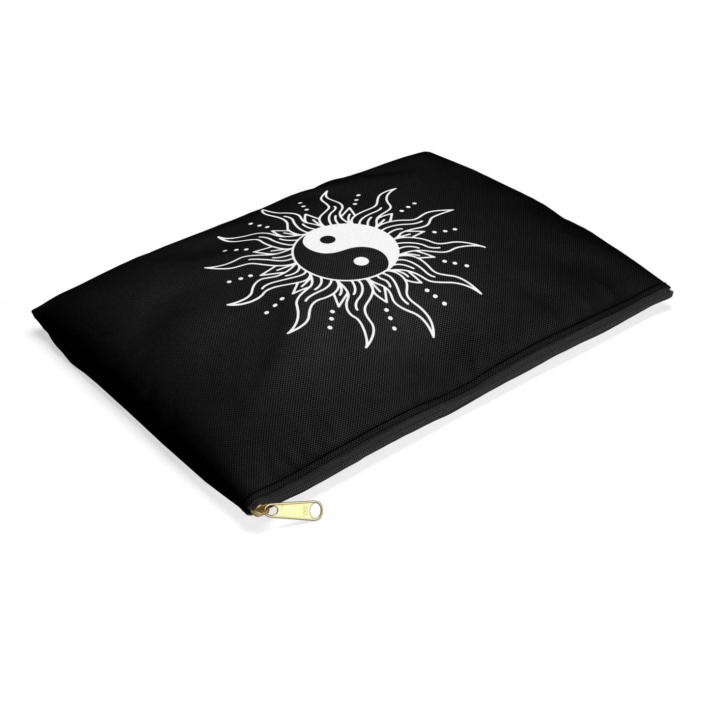 YING YANG SYMBOL SONNE MOND • Handtaschen Organizer Schwarz Flach mit Reißverschluss • Groß & Klein