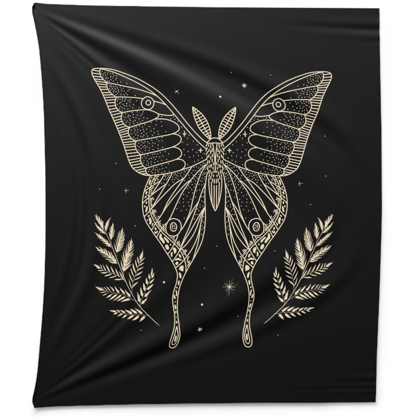SCHMETTERLING • Wandtuch • Wandttepich Schwarz • Wanddekor in v. Größen bis XXL