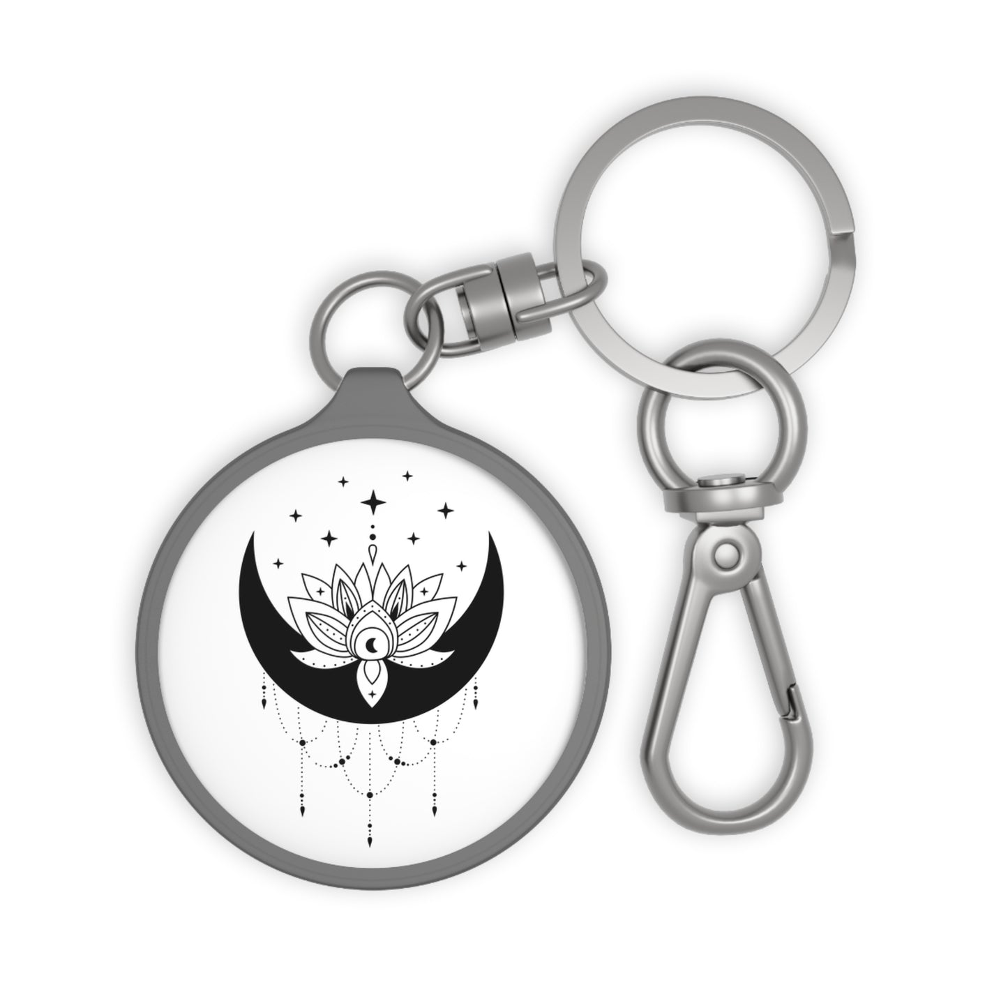 MOND SYMBOL LOTUS • Edler Luxus Schlüsselanhänger mit Karabiner für Frauen & Männer