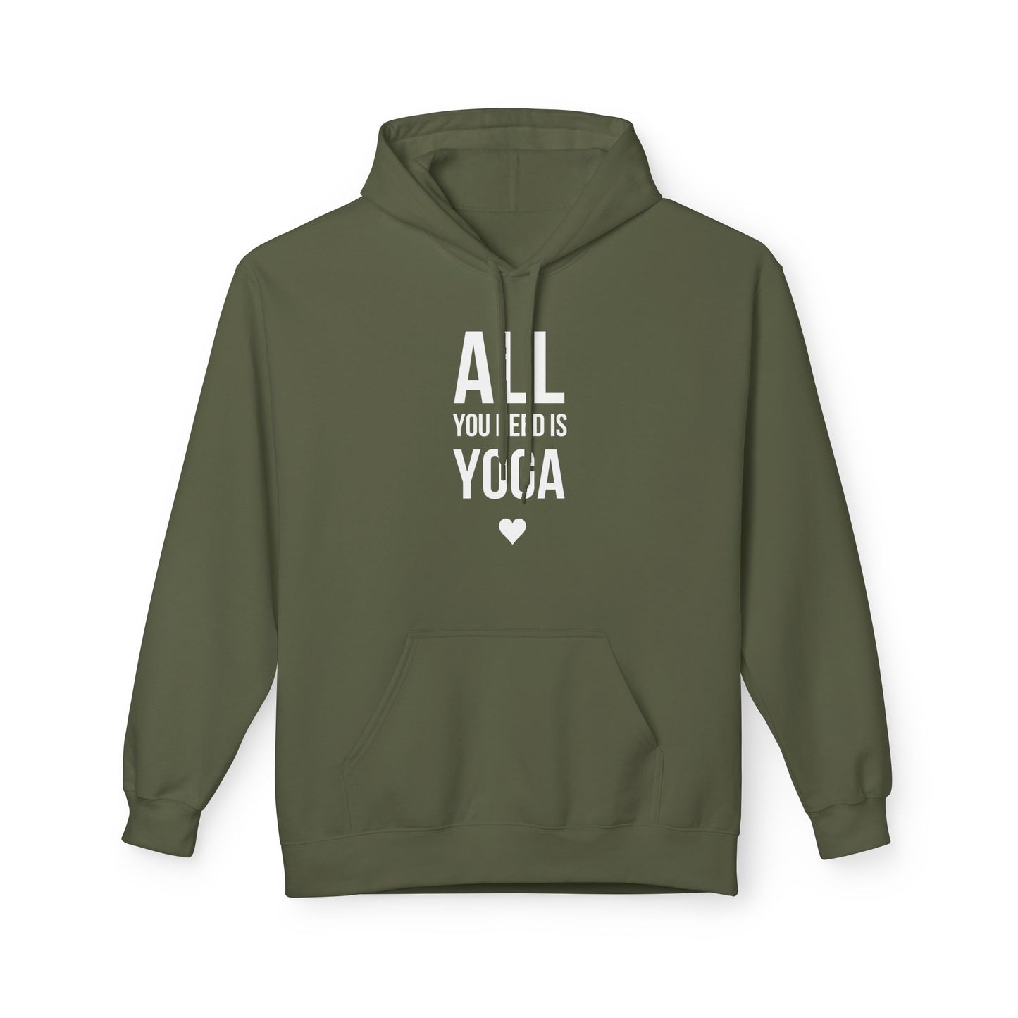ALL YOU NEED IS YOGA, HERZSYMBOL • Yoga Liebhaber Fleece Pullover • Kuschelweicher Hoodie für Damen & Herren • Baumwolle 🌿