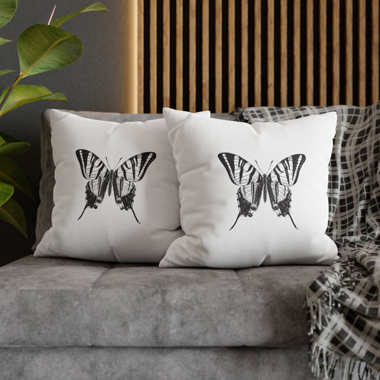 SCHMETTERLING SCHÖN VINTAGE • Deko Kissenbezug mit Reißverschluss Quadratisch Weiß