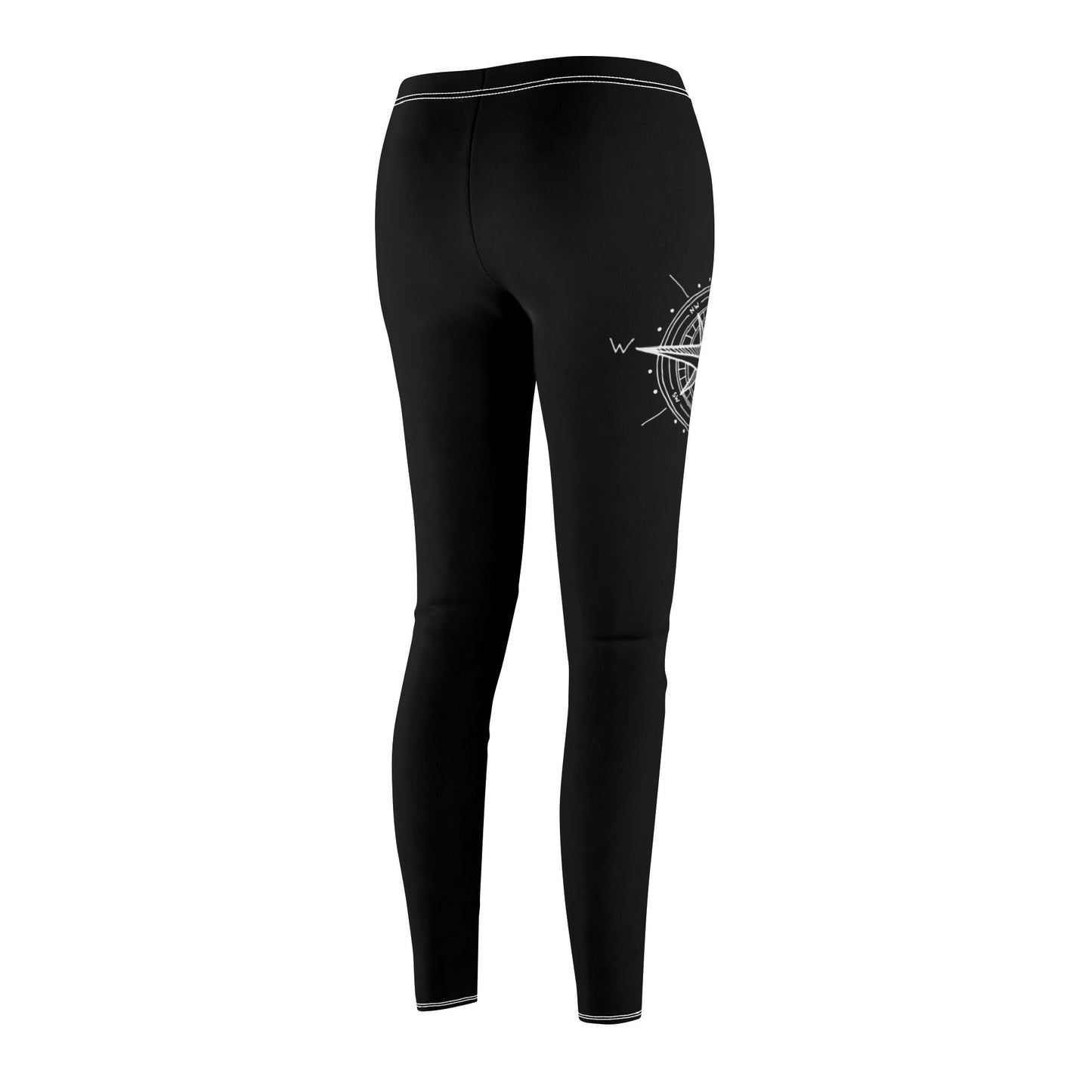 KOMPASS SYMBOL ZEICHEN NAVIGATION HIMMELSRICHTUNGEN • Für Camper, Wanderer, Reisende, Weltenbummler • Damen Schwarz • Beste Jogging Leggings für Sport & Freizeit