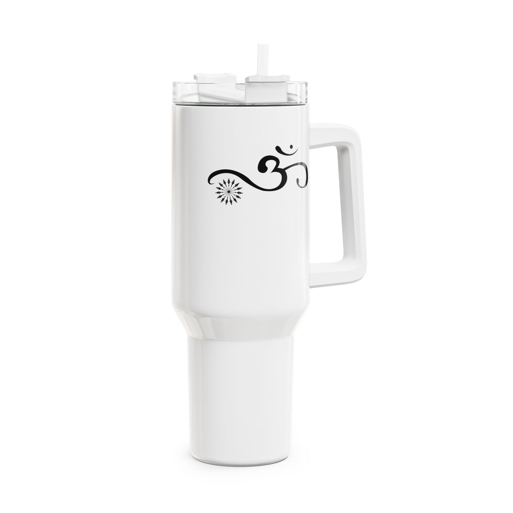 OHM ZEICHEN OM SPIRITUELL • Tumbler mit Henkel & Strohhalm • XXL Reisebecher 1,2L - YOGA SANTA