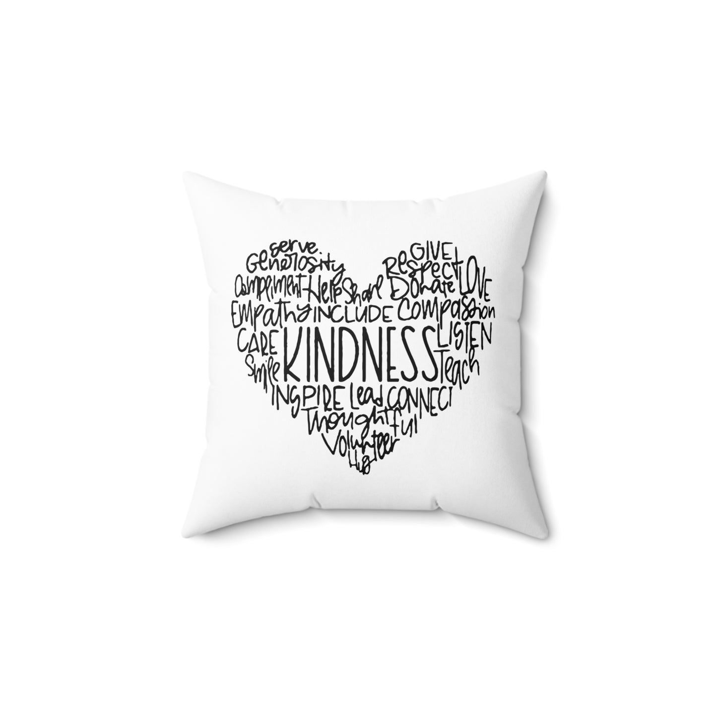 KINDNESS • Liebesbeweis Geschenk, LOVE Liebesbotschaft• Deko Kissen mit Reißverschluss Quadratisch Schwarz - YOGA SANTA