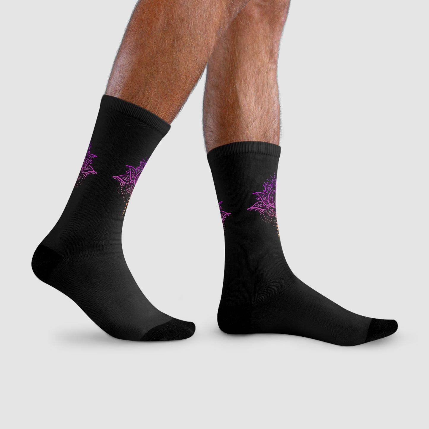 LOTUSBLUME BLÜTE KUNST HANDGEZEICHNET • HAPPY SOCKS Crew Socken mit Motiv
