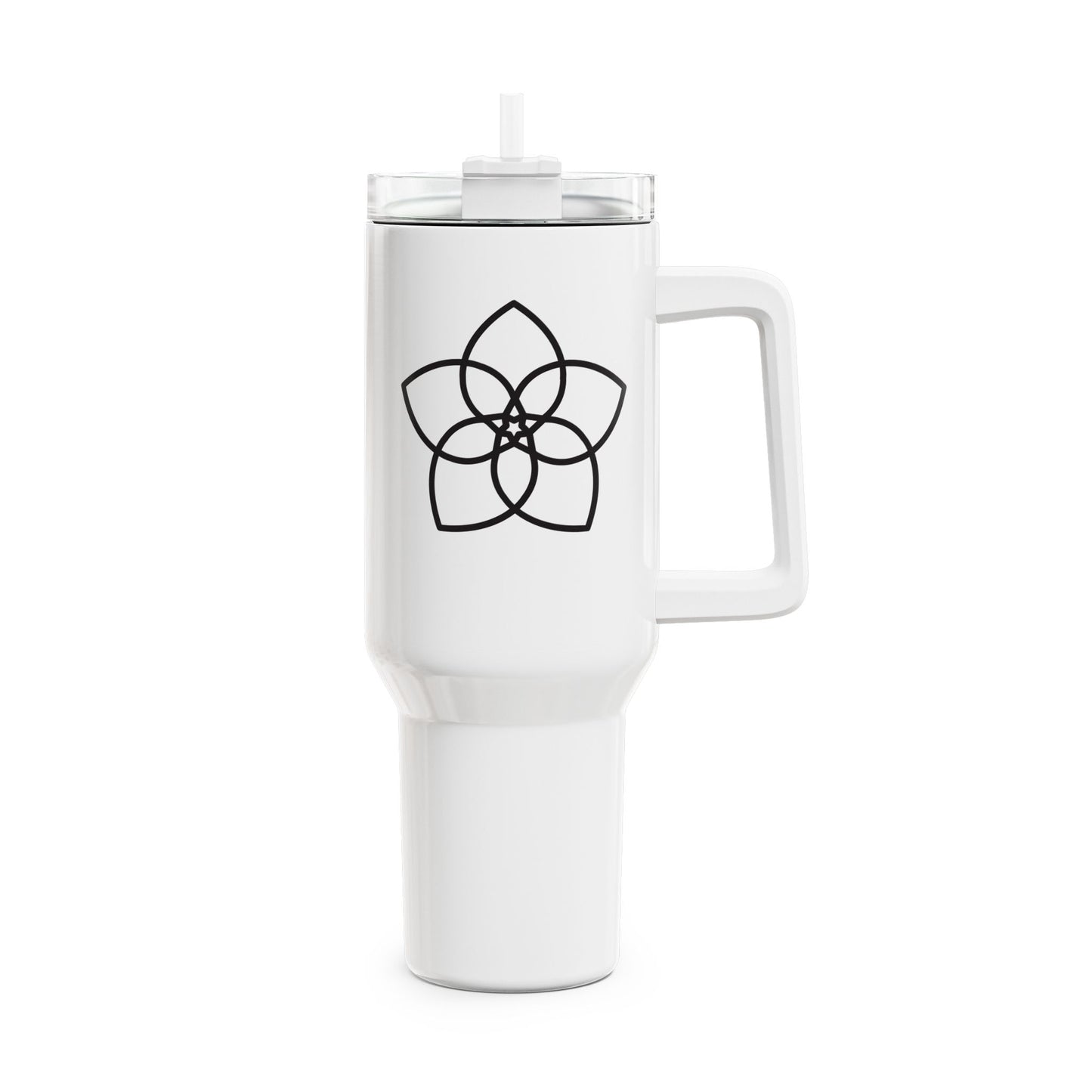 SEED OF LIFE - HEILIGE GEOMETRIE - SAMEN DES LEBENS • Tumbler mit Henkel & Strohhalm • XXL Reisebecher 1,2L