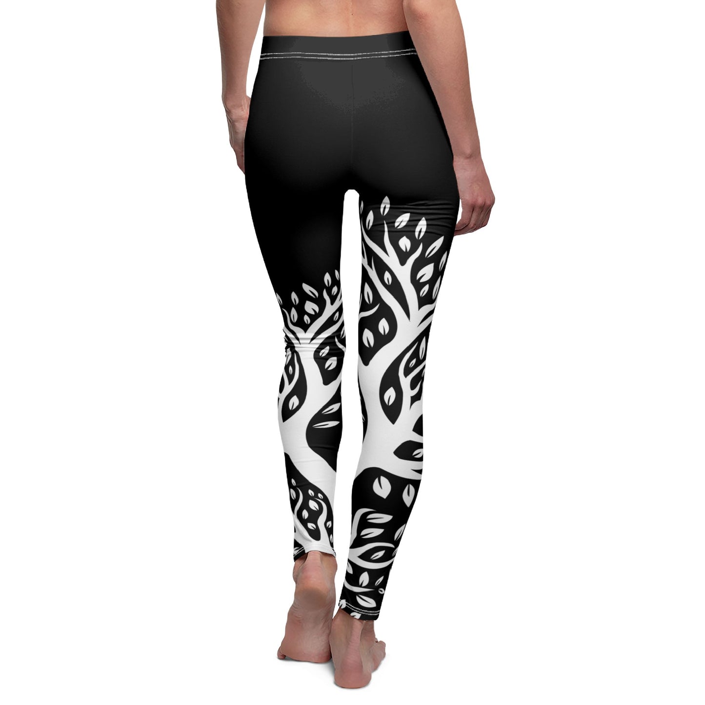 KLETTERPFLANZE FLORALES BLUMENMUSTER NATURMOTIV • Olivenbaum Damen Leggins Schwarz • Beste Leggings für Sport & Freizeit