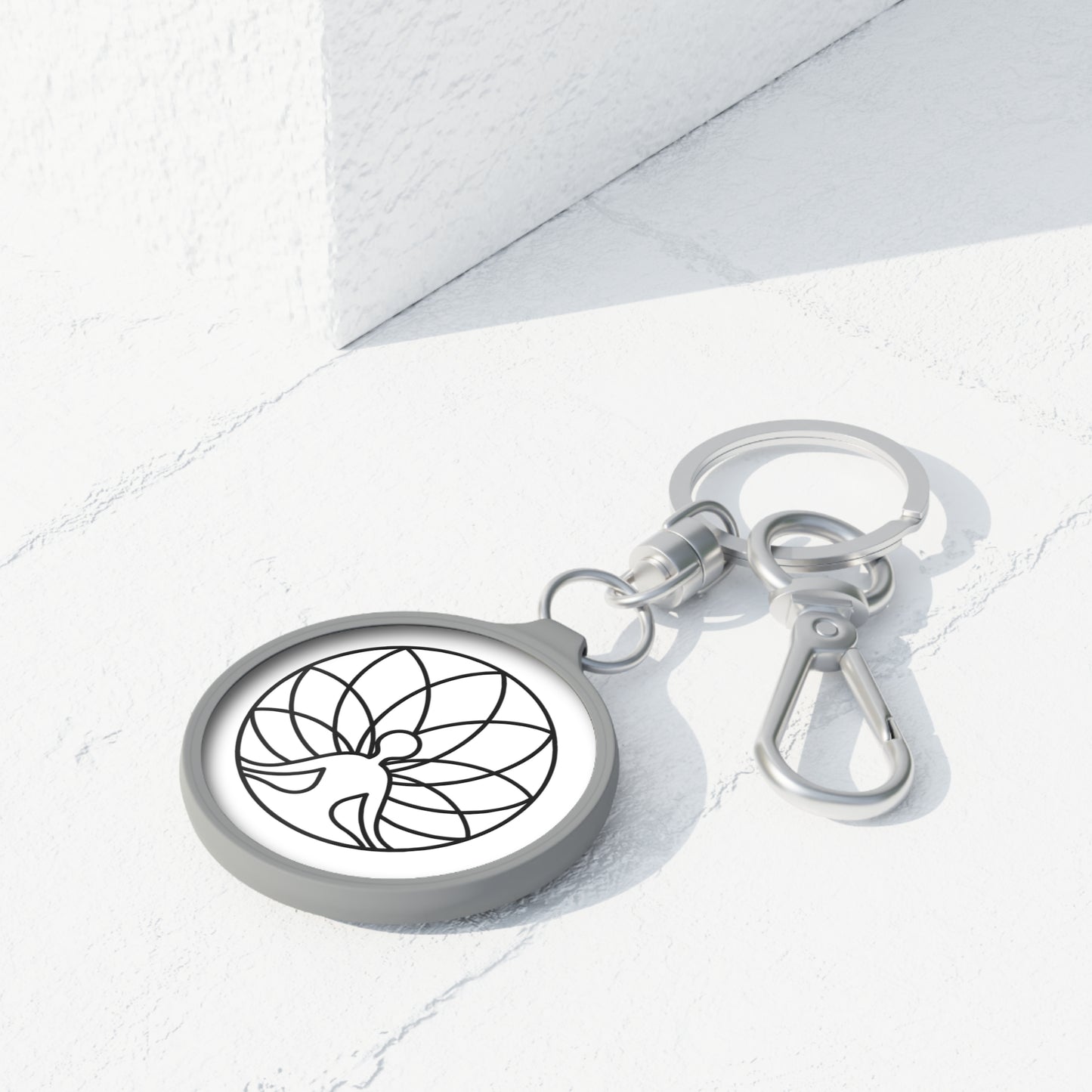 YOGA MEDITATION SPIRITUELLES SYMBOL • Edler Luxus Schlüsselanhänger mit Karabiner für Frauen & Männer