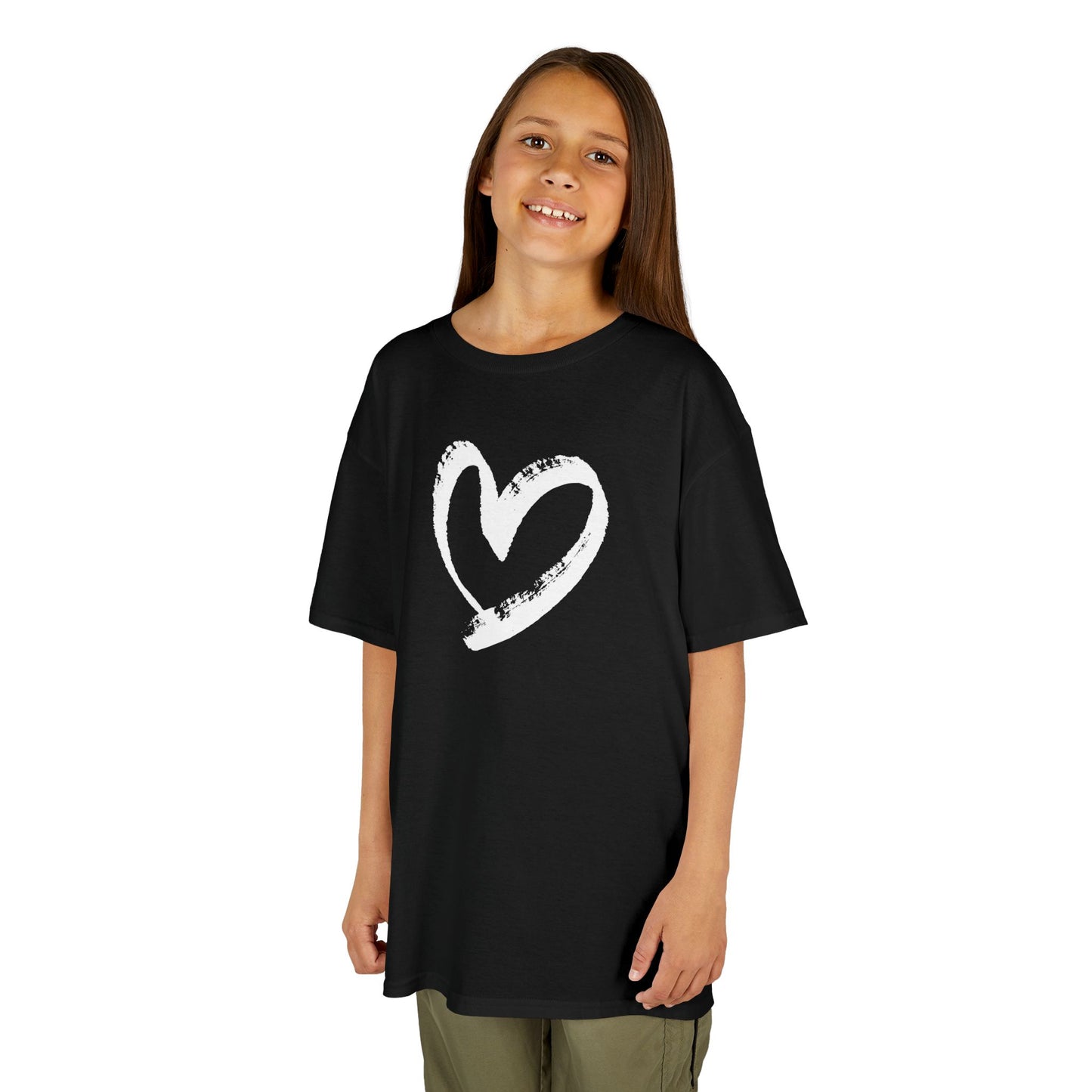 HERZ BILD LOVE MOTIV LIEBE HERZCHEN HANDGEZEICHNET • Oversize Kinder T-Shirt Mädchen Jungen  • BIO Baumwolle 🌿
