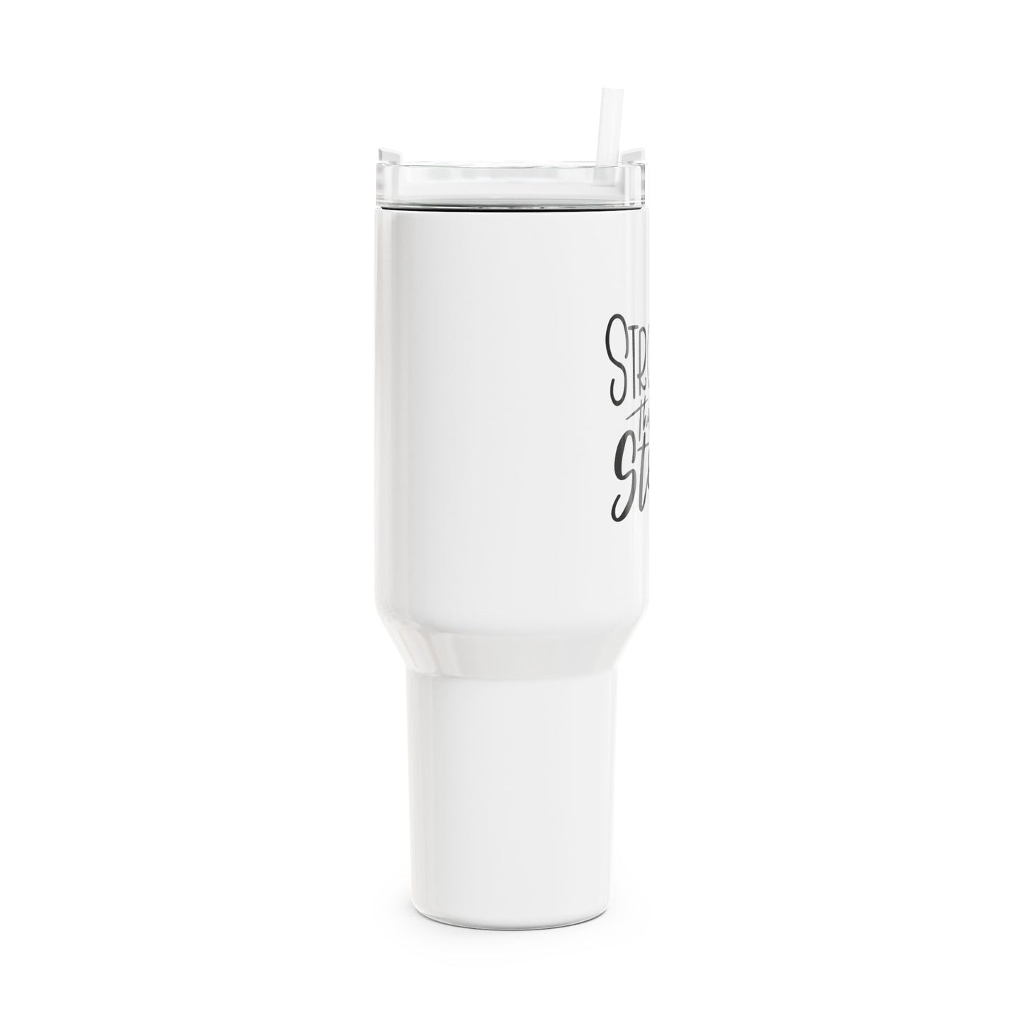STRONGER THAN THE STORM • Tumbler mit Henkel & Strohhalm • XXL Reisebecher 1,2L - YOGA SANTA