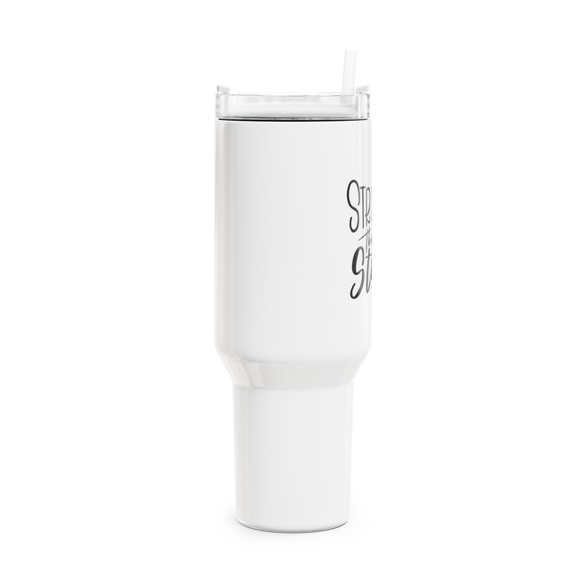 STRONGER THAN THE STORM • Tumbler mit Henkel & Strohhalm • XXL Reisebecher 1,2L - YOGA SANTA