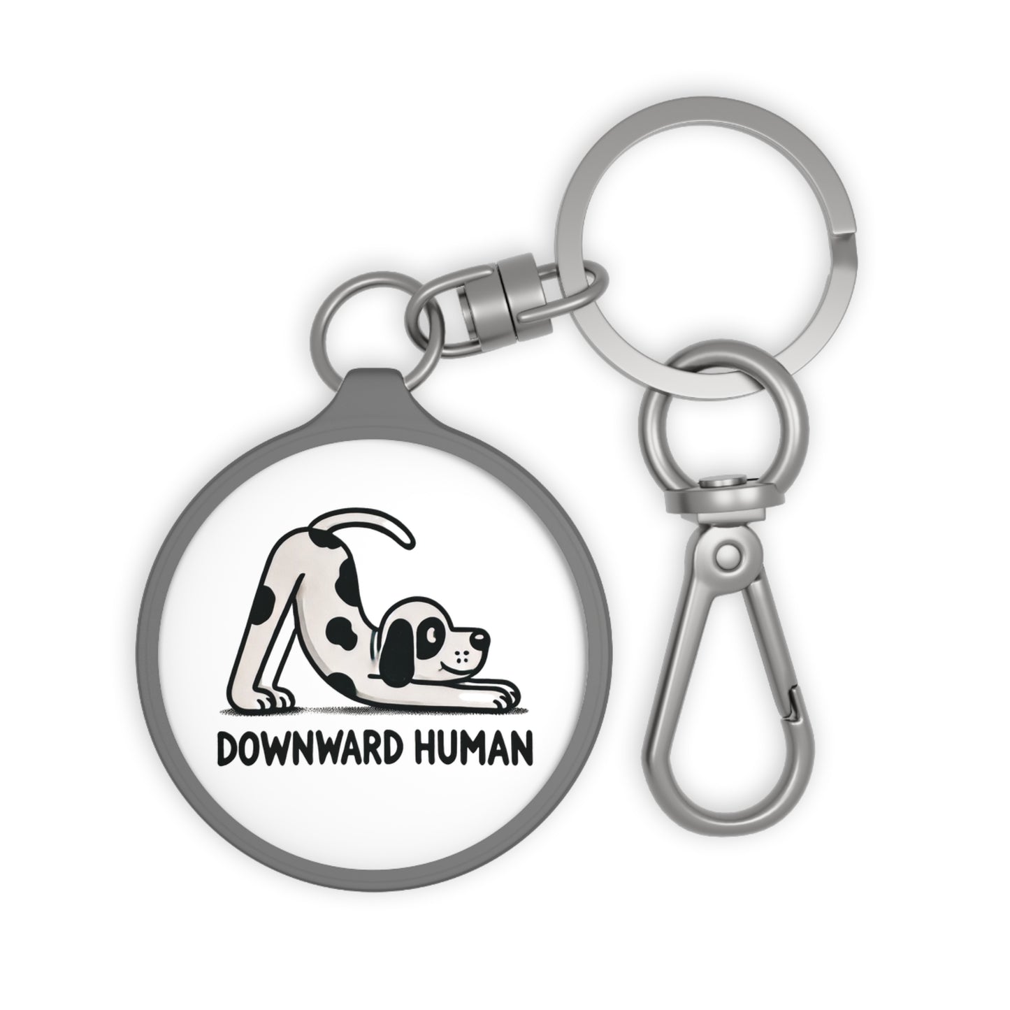 DOWNWARD HUMAN - HUND TIERYOGA LUSTIG • Edler Luxus Schlüsselanhänger mit Karabiner für Frauen & Männer