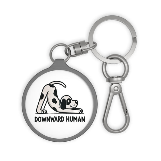 DOWNWARD HUMAN - HUND TIERYOGA LUSTIG • Edler Luxus Schlüsselanhänger mit Karabiner für Frauen & Männer