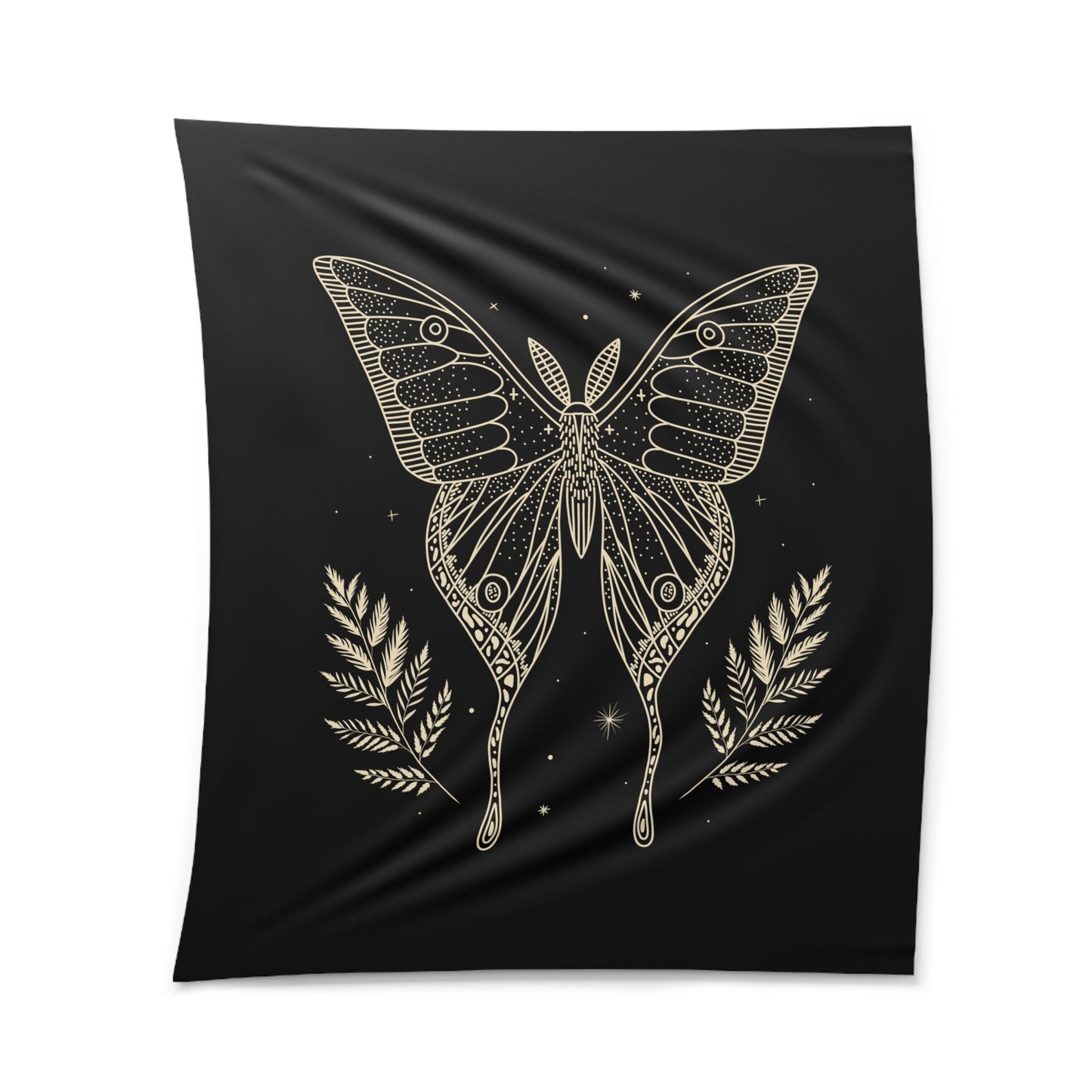 SCHMETTERLING • Wandtuch • Wandttepich Schwarz • Wanddekor in v. Größen bis XXL