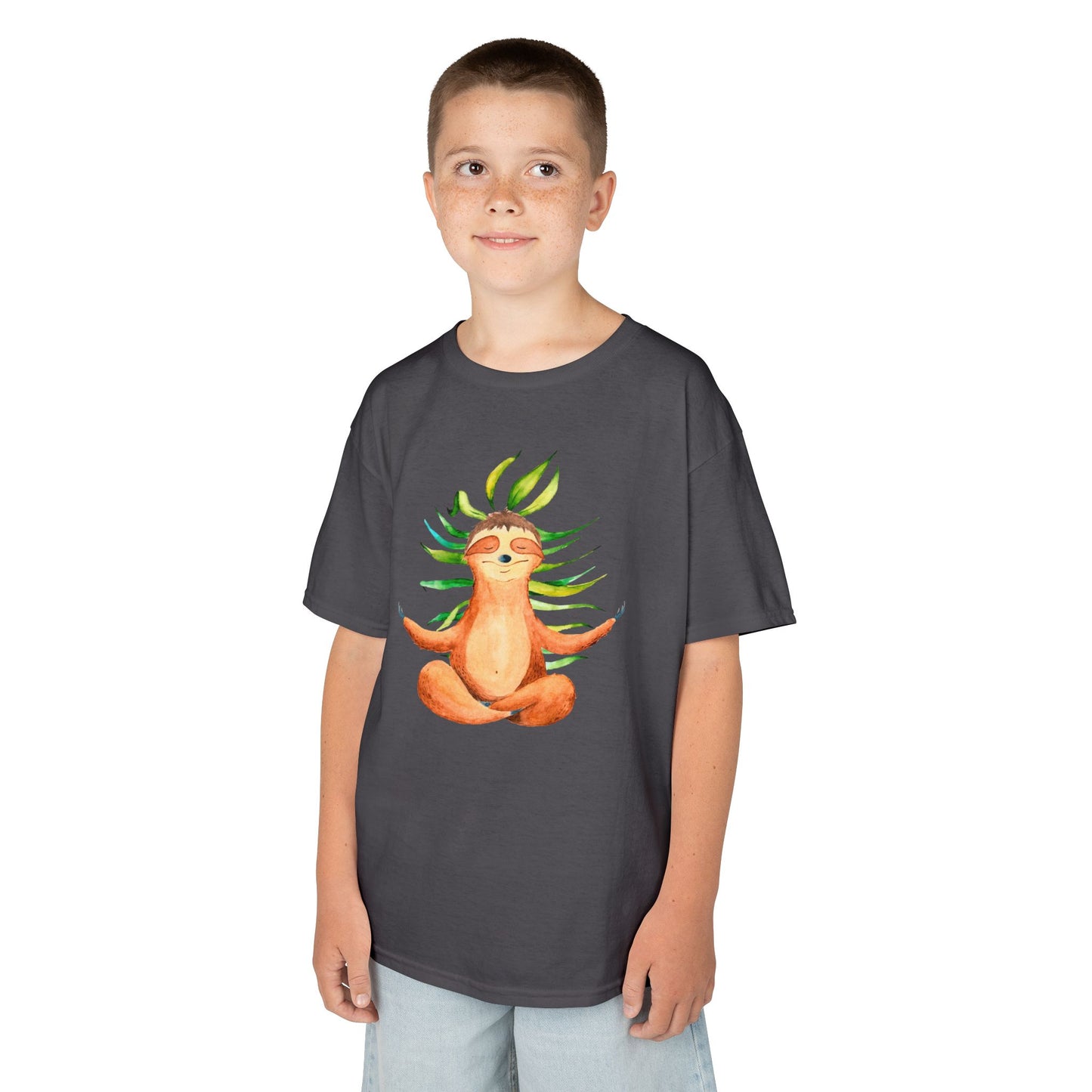 FAULTIER SLOT NIEDLICH SÜß MEDITATION YOGA • Kinder Oversize T-Shirt für Mädchen & Jungen (7–16 Jahre) • BIO Baumwolle 🌿