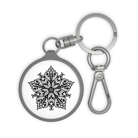 MANDALA STERN BLUME • Edler Luxus Schlüsselanhänger mit Karabiner für Frauen & Männer