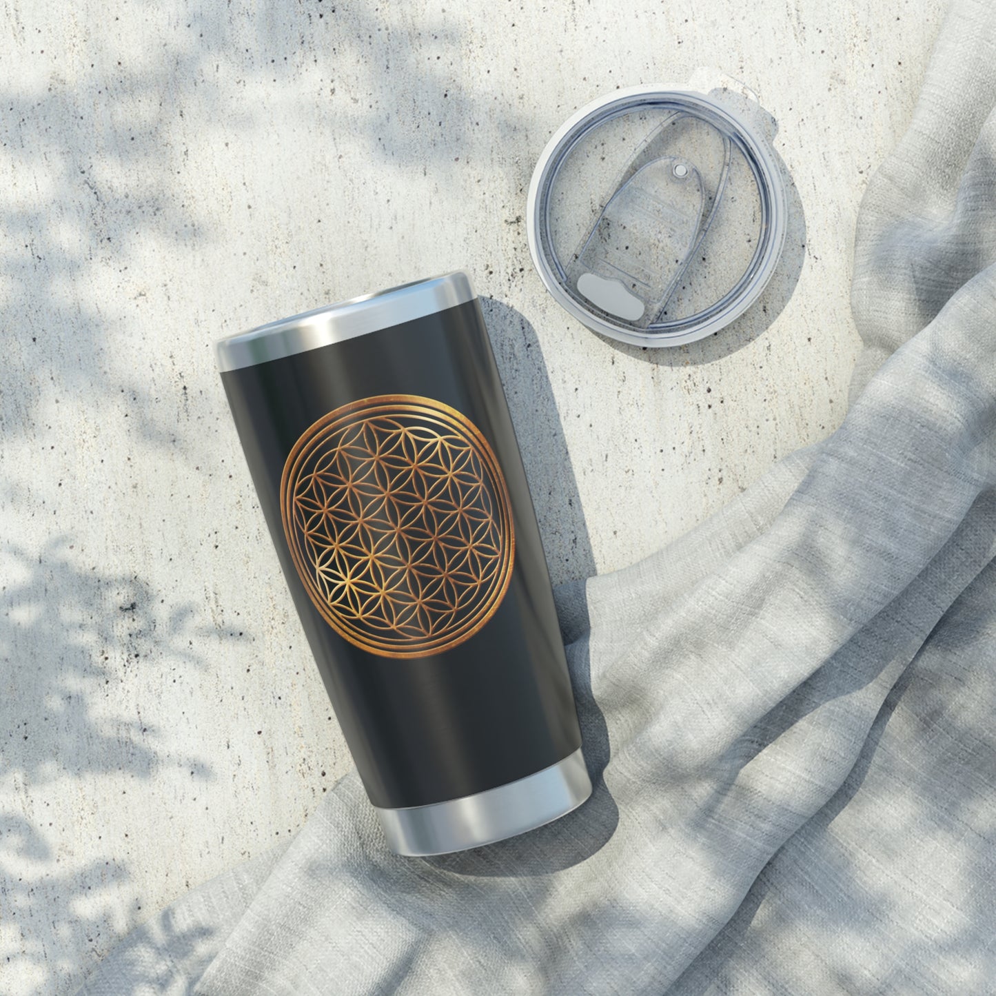 BLUME DES LEBENS ANTIK GOLD OPTIK • Thermo-Reisebecher XL • 590 ml • Tumbler Vagabond