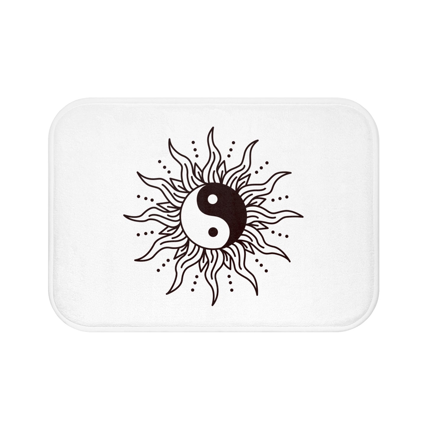 YING YANG - SPIRITUELLES MOTIV • Badvorleger Weiss / Fussmatte / Badteppich EXTRA Weich • 43 x 61 cm & 53 x 86 cm