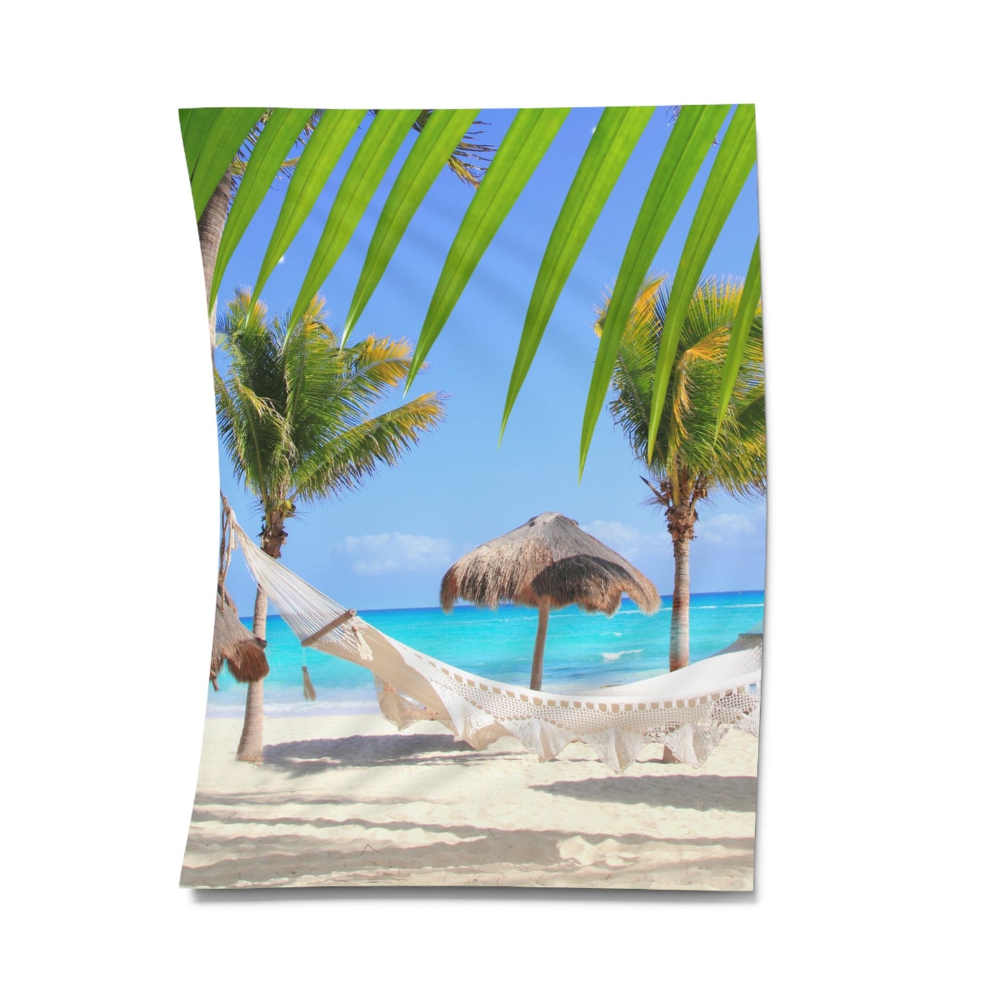 PALMEN HÄNGEMATTE SANDSTRAND • Urlaubsmotiv • Wandtuch • Wandttepich • Wanddekor in v. Größen bis XXL
