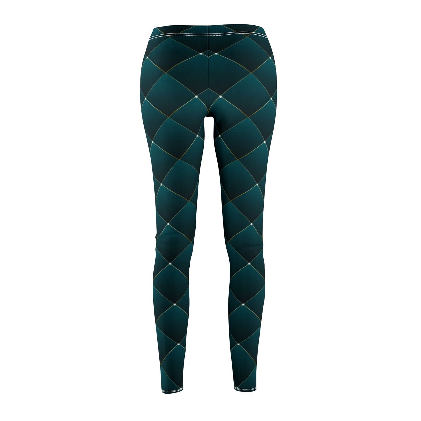 KARO-MUSTER GRÜN ELEGANT SCHICK NOBEL • Damen Leggins Dunkelgrün • Beste Leggings für Sport & Freizeit