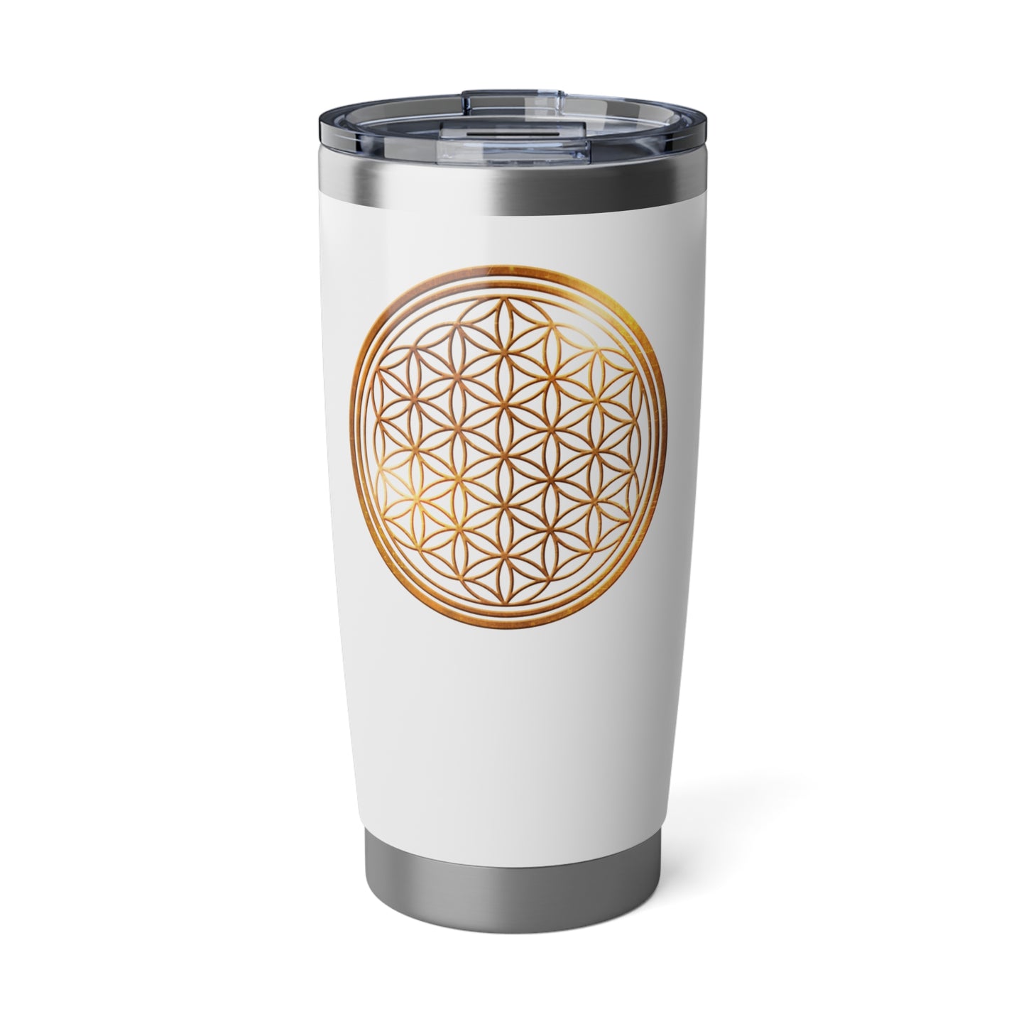BLUME DES LEBENS • Goldoptik • Thermo-Reisebecher XL • 590 ml • Tumbler Weiß Vagabond