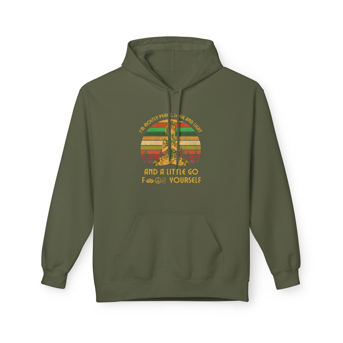 MOSTLY PEACE LOVE & LIGHT • Lustiger Spruch Yoga Humor • Hoodie für Damen & Herren Kuschelpullover • Baumwolle 🌿