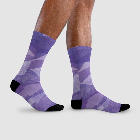 LILA SOCKEN VIOLET FLIEDER KUNSTDRUCK • HAPPY SOCKS Crew Socken mit Motiv