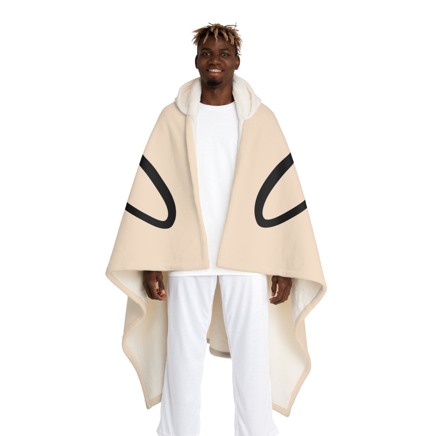 SCHUTZENGEL ENGELSFLÜGEL • Kapuzen Kuscheldecke Beige Creme • Wohndecke Sherpa 130cm x 180cm