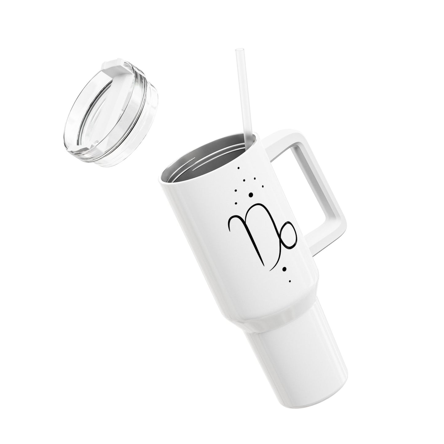STEINBOCK CAPRICON STERNZEICHEN Tierkreiszeichen • Tumbler mit Henkel & Strohhalm • XXL Reisebecher 1,2L