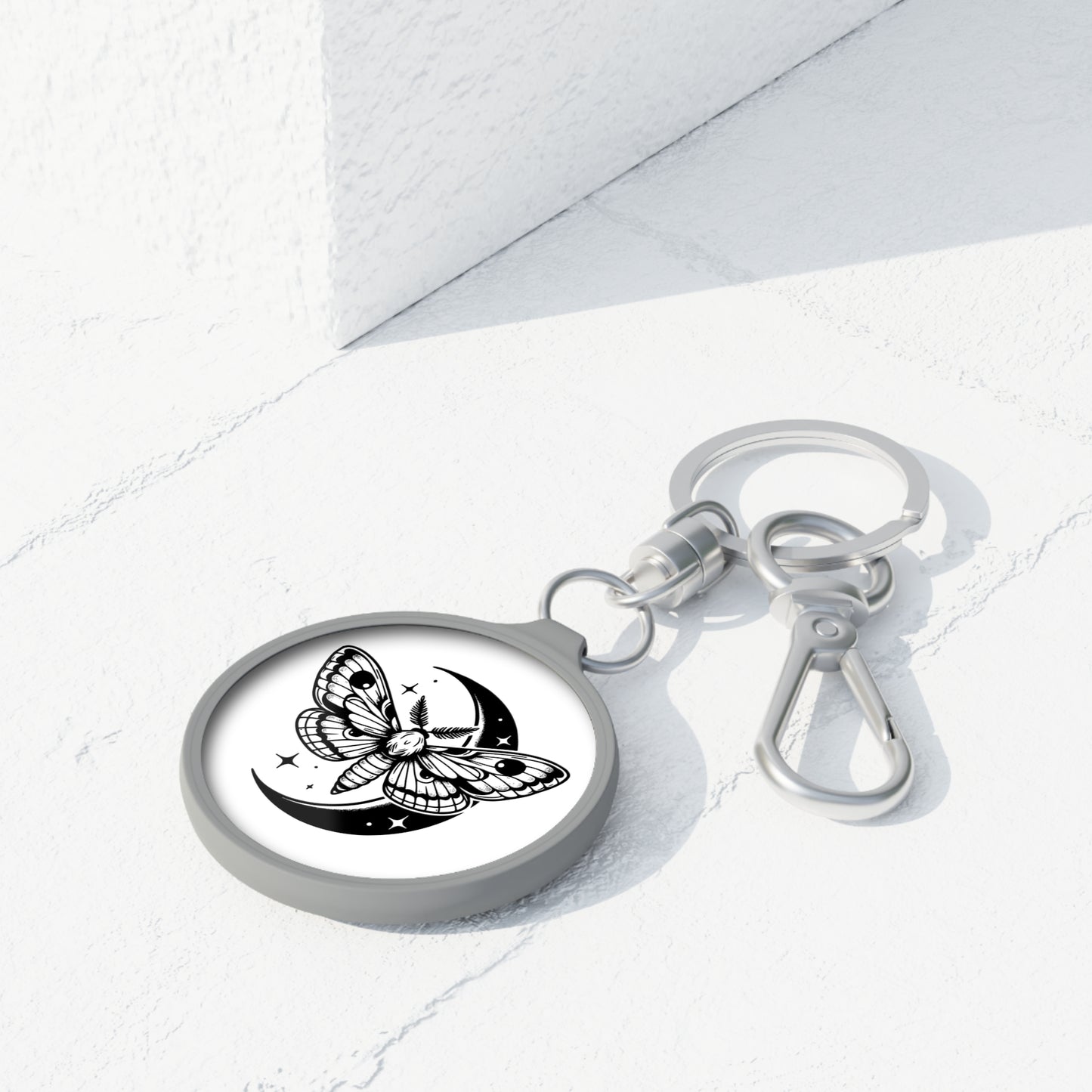 MOTTE MOND - SPIRITUELLES MOTIV • Edler Luxus Schlüsselanhänger mit Karabiner für Frauen & Männer