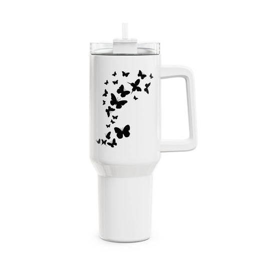 SCHMETTERLINGE FALTER TIERMOTIV • Tumbler mit Henkel & Strohhalm • XXL Reisebecher 1,2L