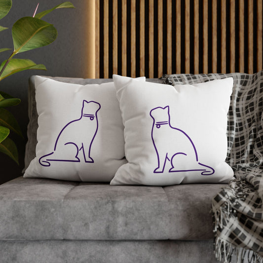 KATZE BKH LILA • Deko Kissenbezug mit Reißverschluss Quadratisch Weiß