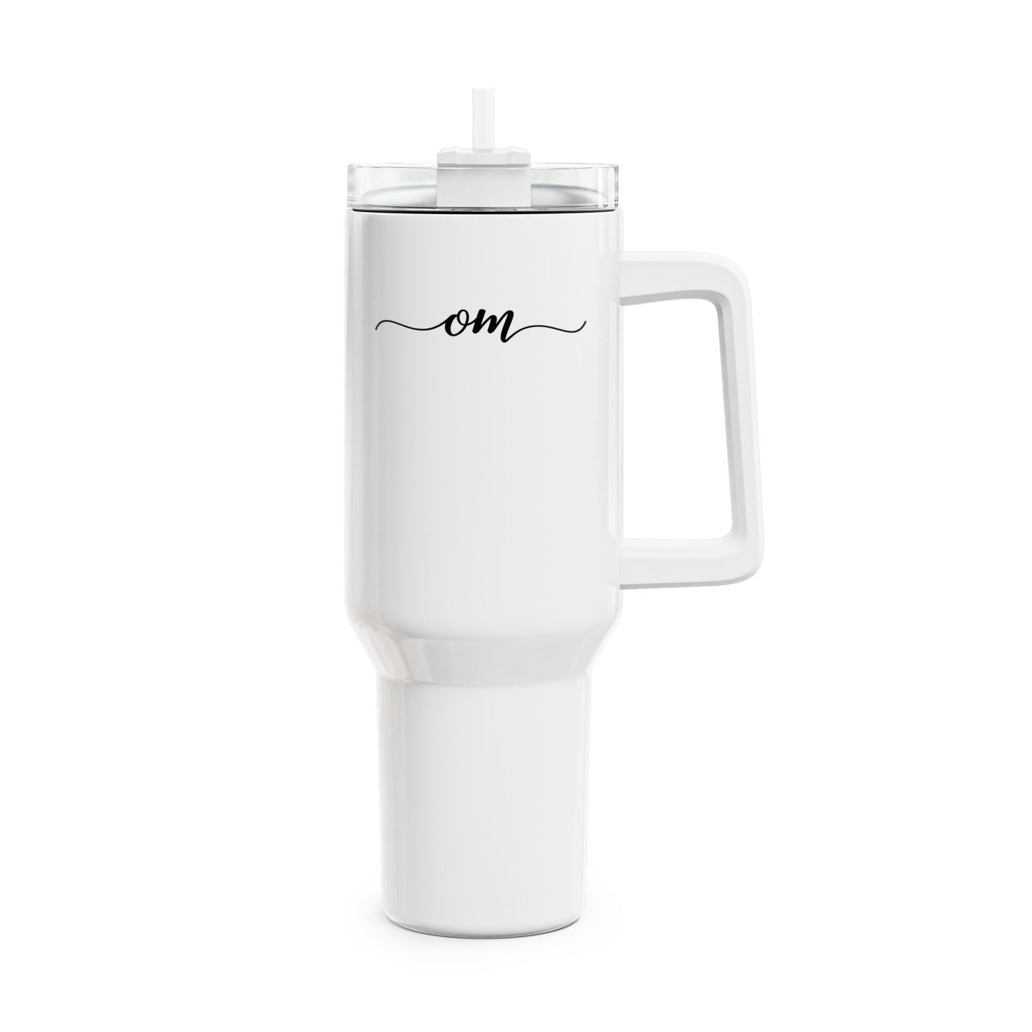 OM OHM MANTRA YOGA SPRUCH • Tumbler mit Henkel & Strohhalm • XXL Reisebecher 1,2L