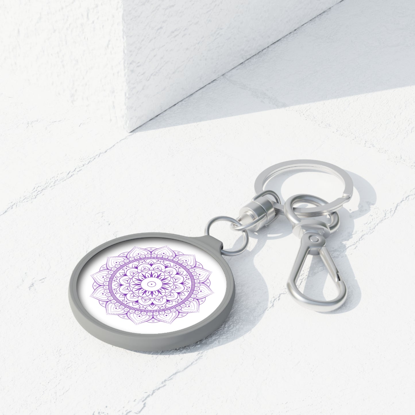 MANDA BLUME FLIEDER VIOLETT • Edler Luxus Schlüsselanhänger mit Karabiner für Frauen & Männer